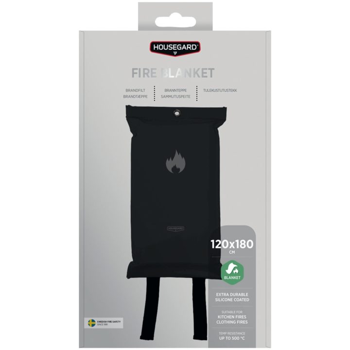 Brandfilt 120x180cm HOUSEGARD Svart – bild 3