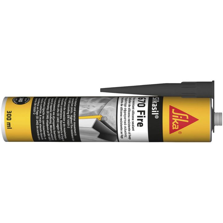 Brandhämmande Silikonfogmassa Sikasil-670 Grå SIKA FOGMASSA SIKASIL-670 300ML GRÅ – bild 2
