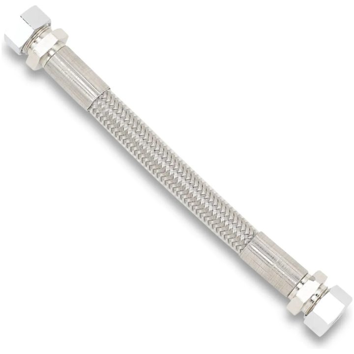 Bränsleslang Crossover Flätad Rostfritt Stål Silver DRAG SPECIALTIES – bild 2