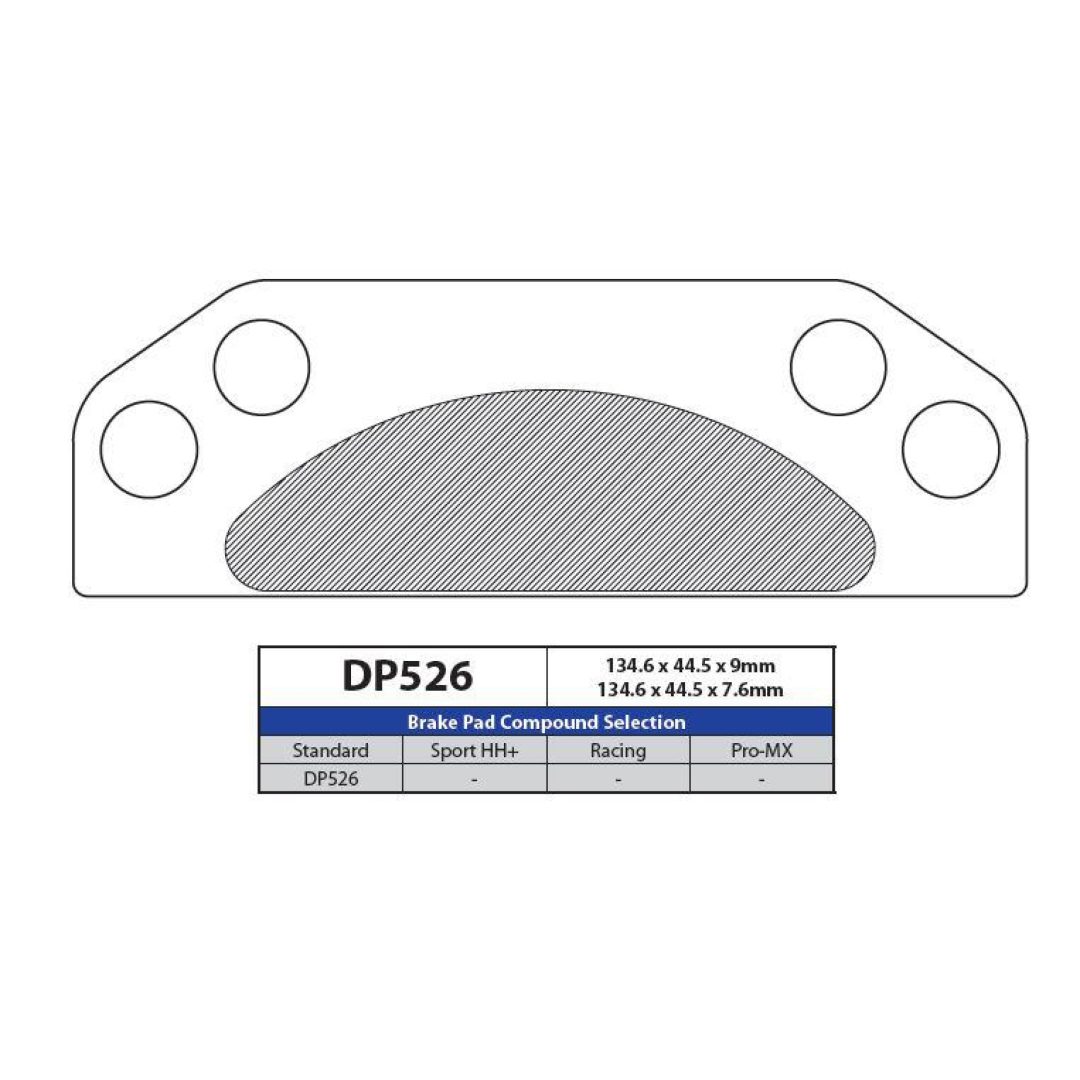 Bromsbelägg BAK DP-Brakes BRAKE PAD POLARIS DP526