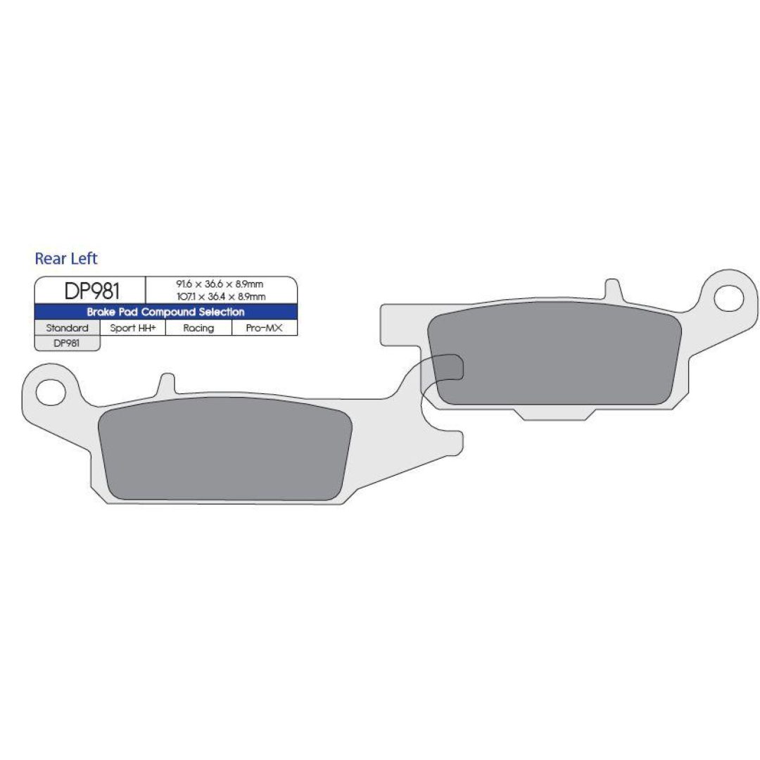 Bromsbelägg BAK DP-Brakes BRAKE PAD SINTERED DP981
