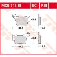 Bromsbelägg BAK RSI Racing Sinter TRW