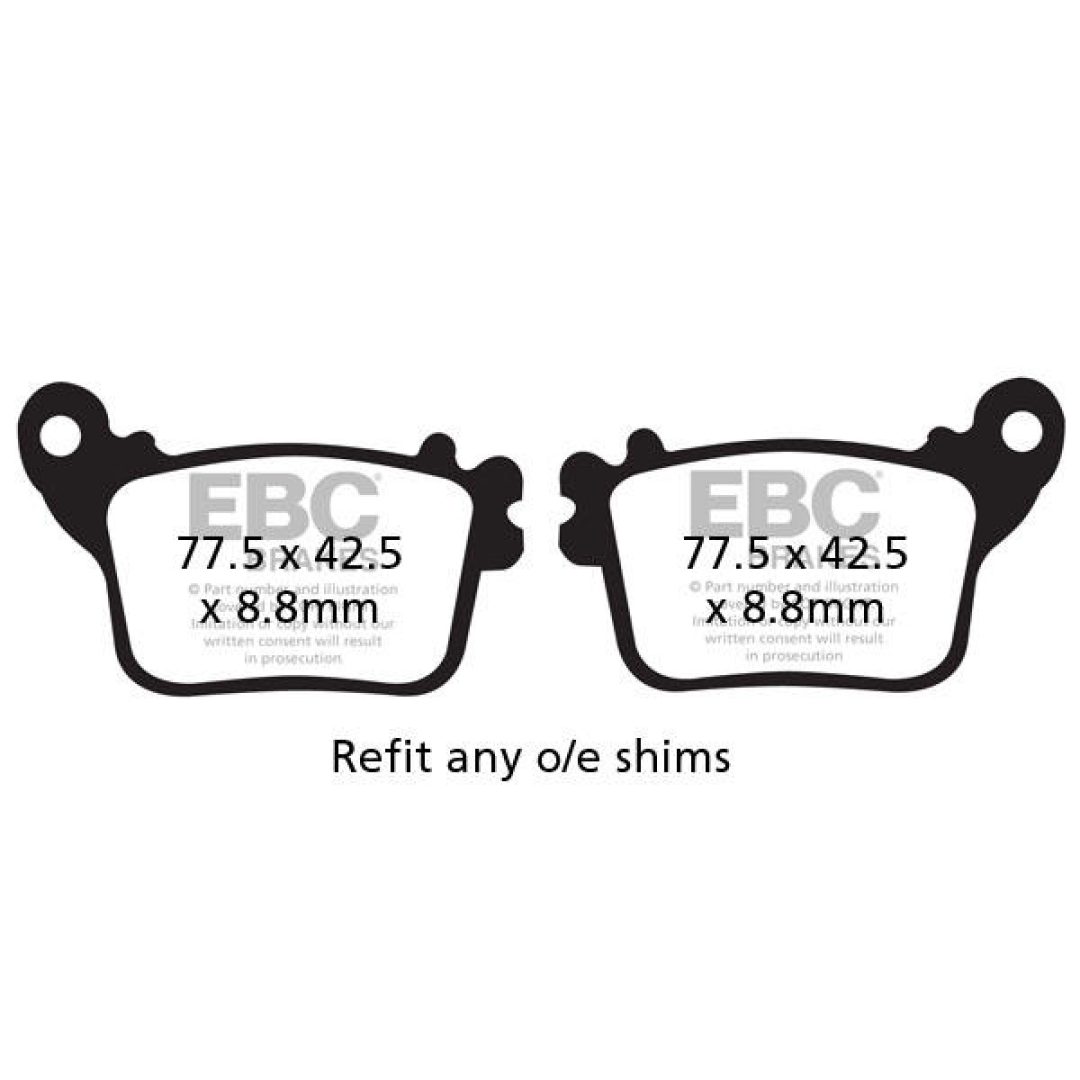 Bromsbelägg BAK V-Semi Sinter EBC BRAKE PAD SEMI-SINTER TOURING