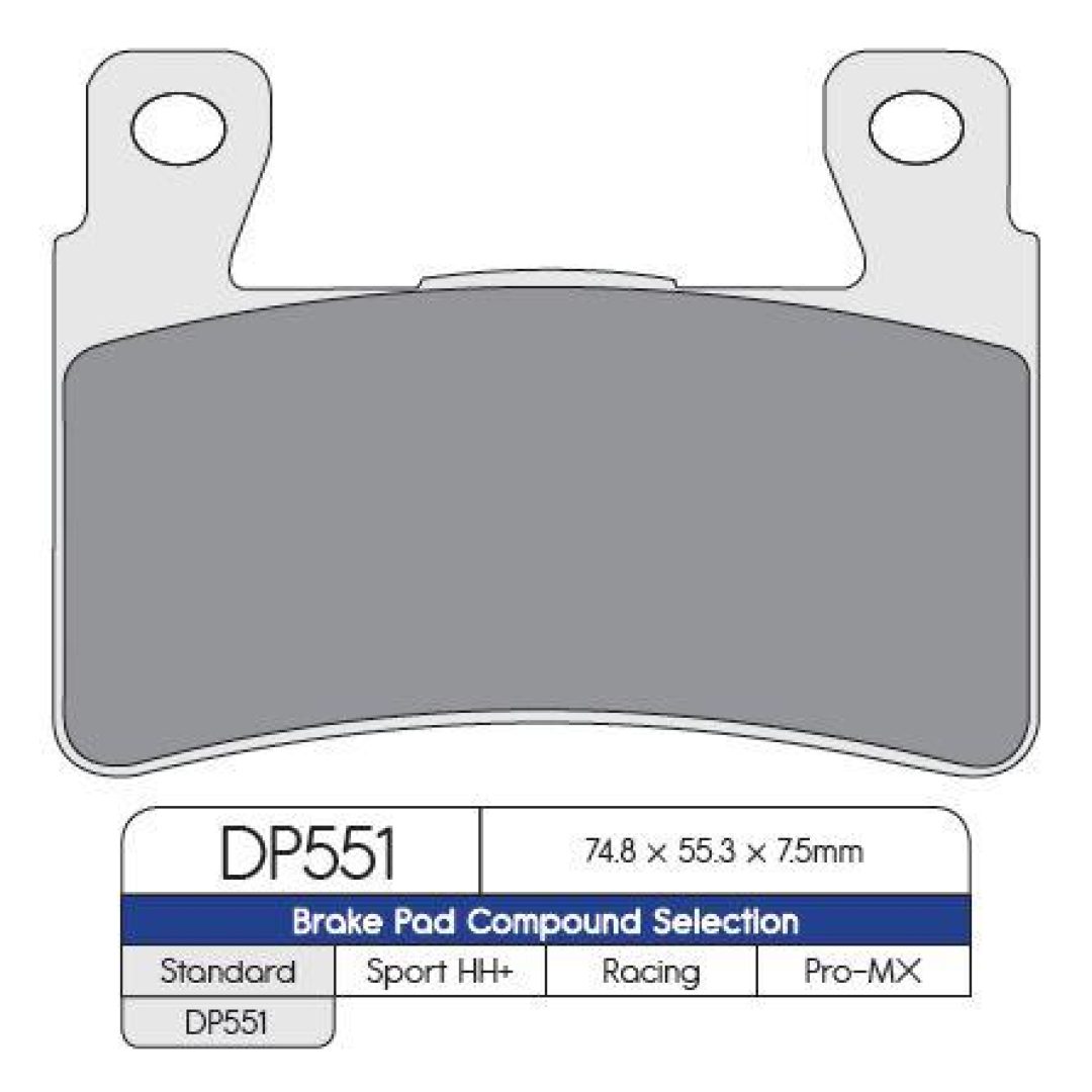 Bromsbelägg DP Fram DP BRAKES Grå