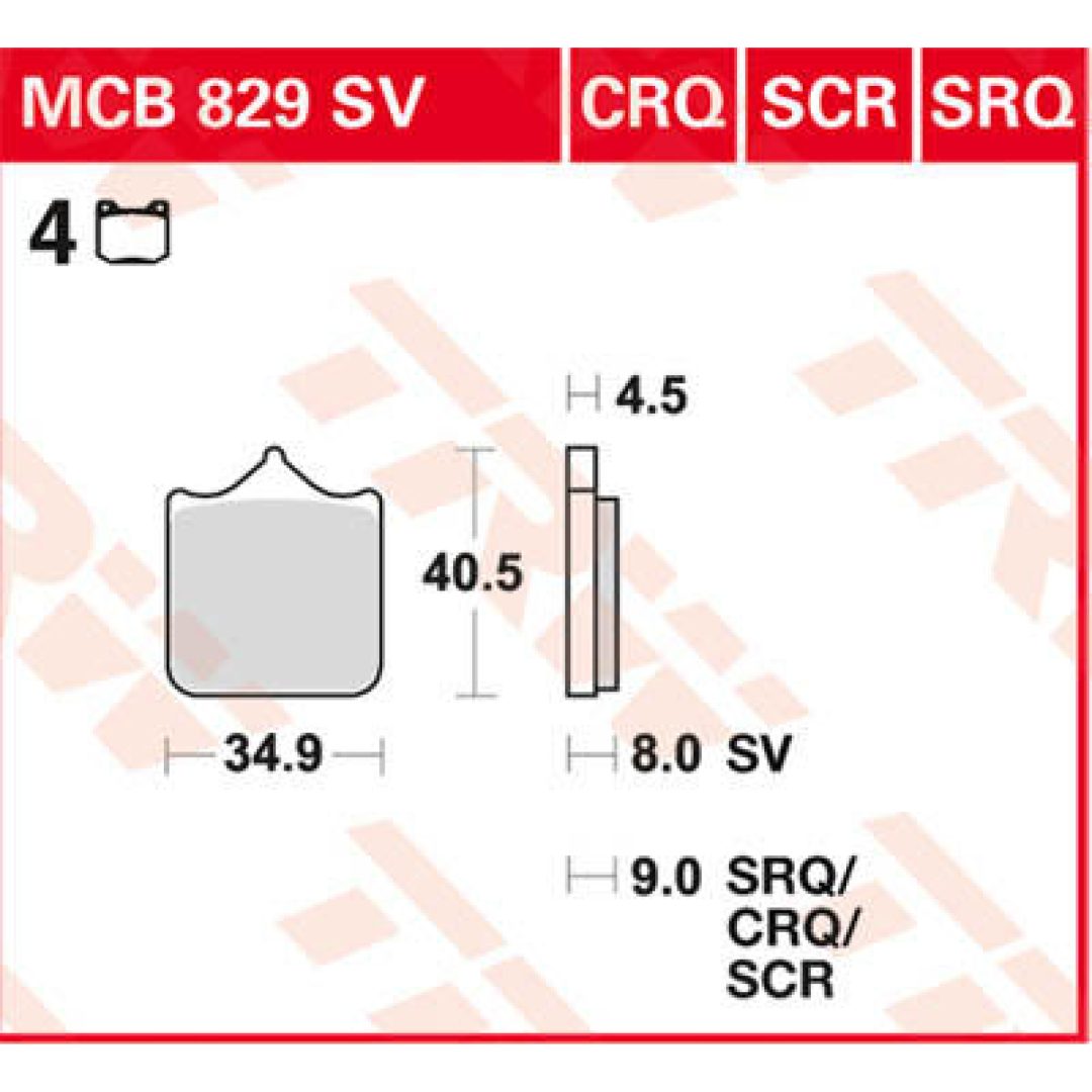 Bromsbelägg FRAM CRQ HYPER-CARBON RACING TRW CRQ Bromsbelägg