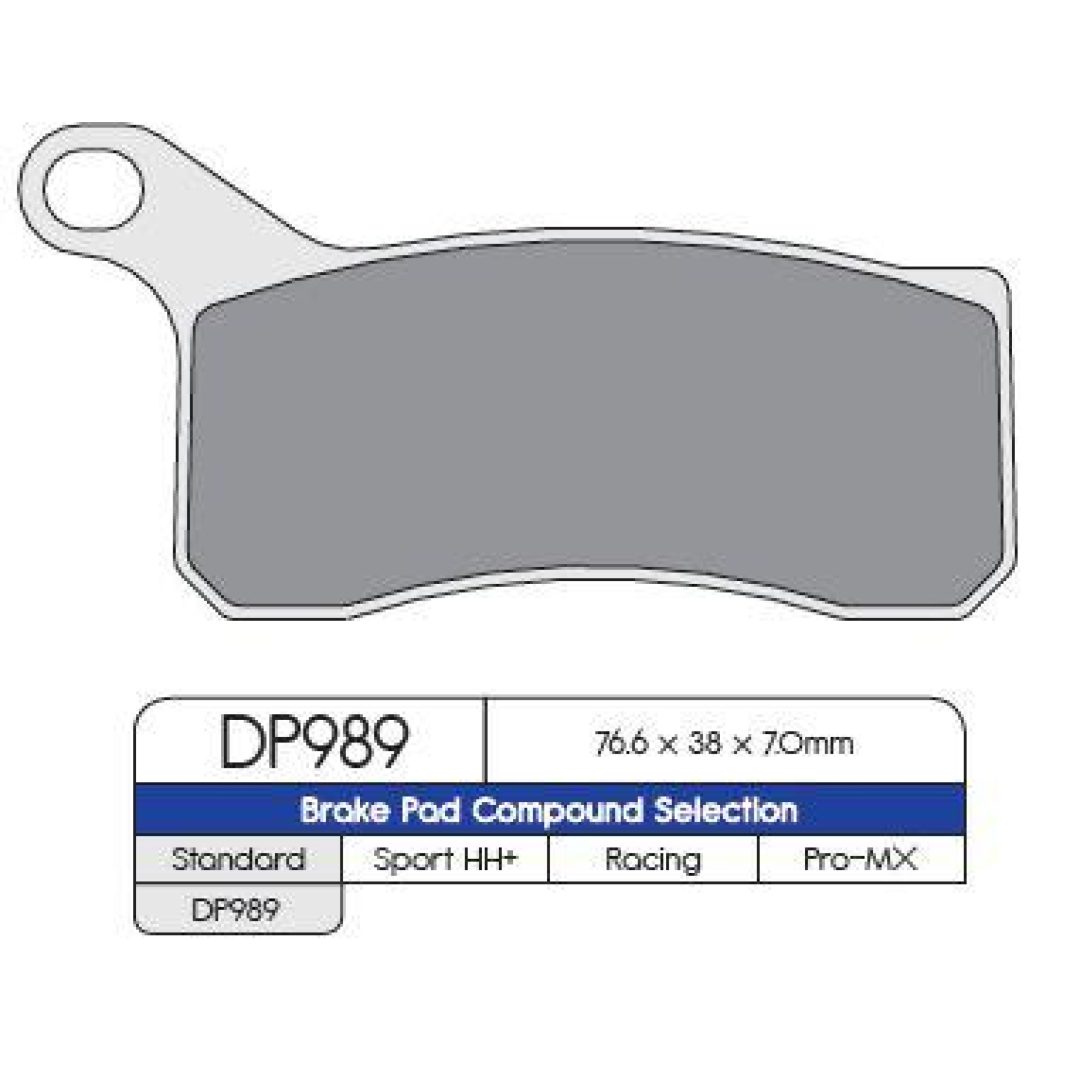Bromsbelägg FRAM DP-Brakes BRAKE PAD SINTRD DP989