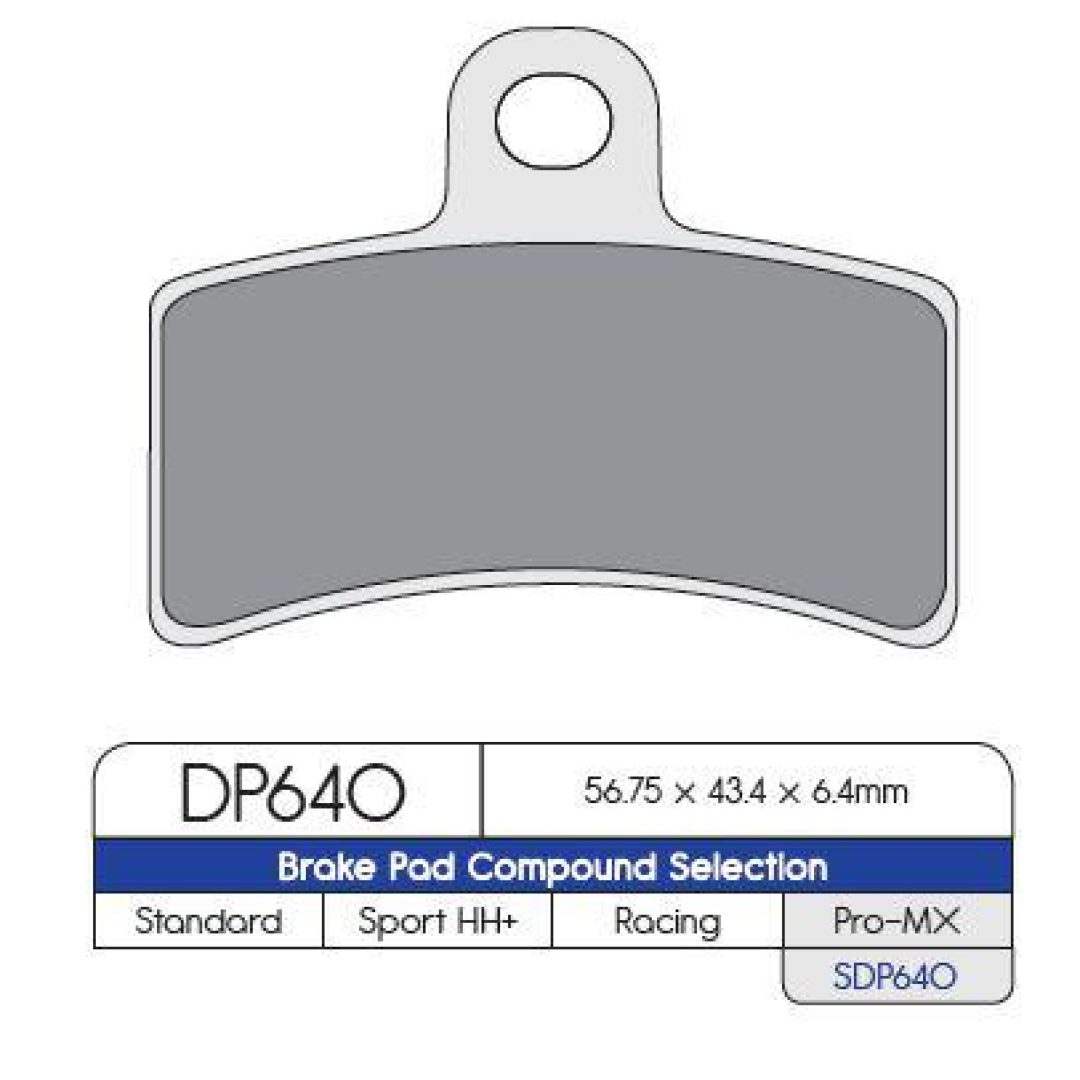 Bromsbelägg FRAM MX-Pro DP-Brakes Bromsbelägg Fram / Bak Sintered Metal High-Performance Modell: SDP Pro MX
