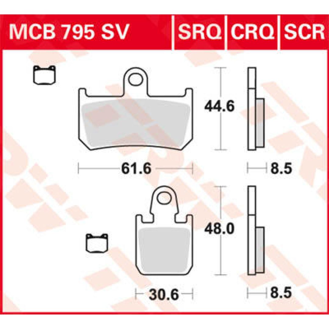 Bromsbelägg FRAM SCR Race TRW Race / longlife