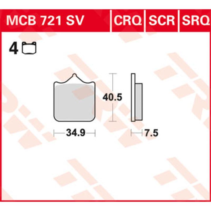 Bromsbelägg FRAM SV Metal Sinter TRW SV Sinter – bild 2