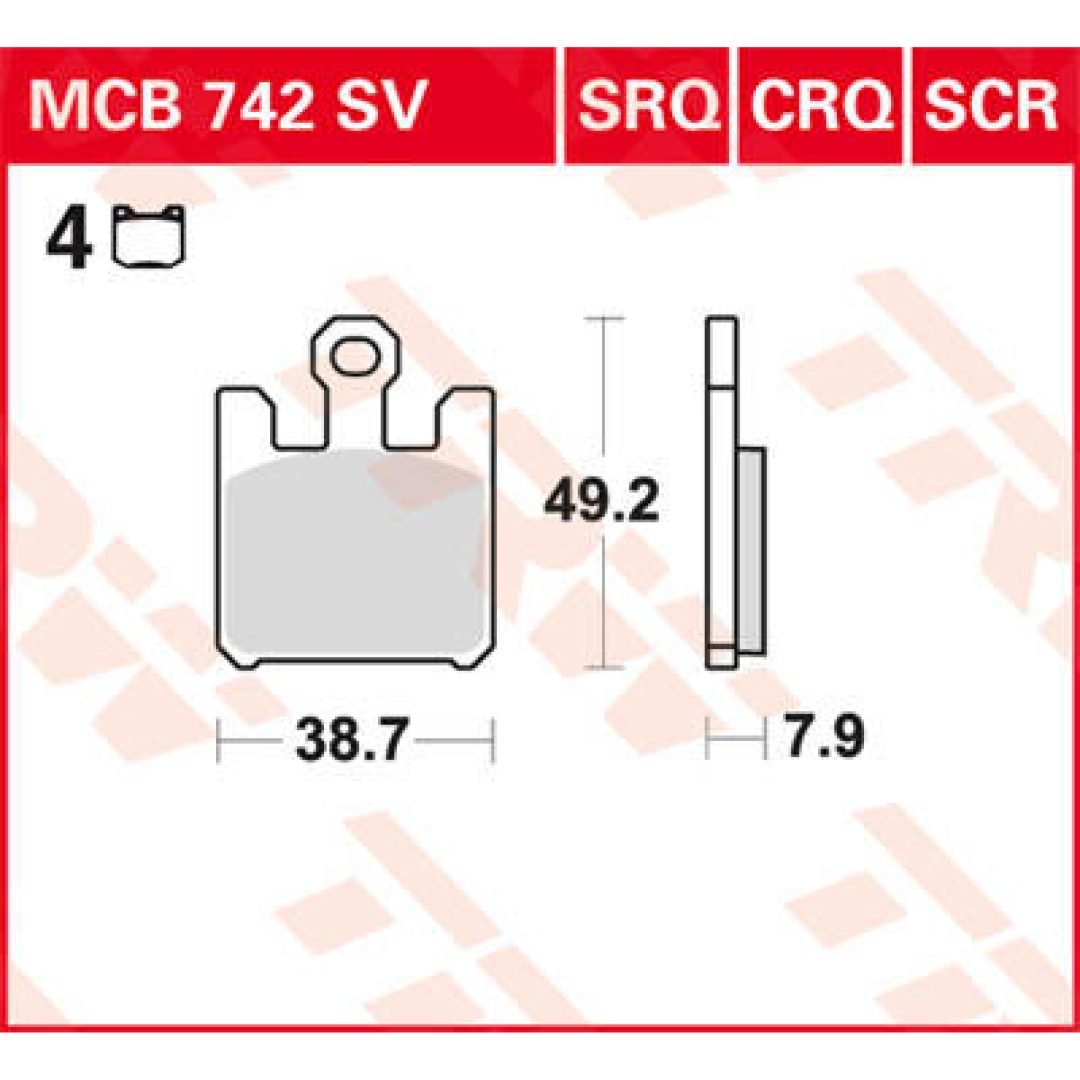 Bromsbelägg FRAM SV Metal Sinter TRW SV Sinter