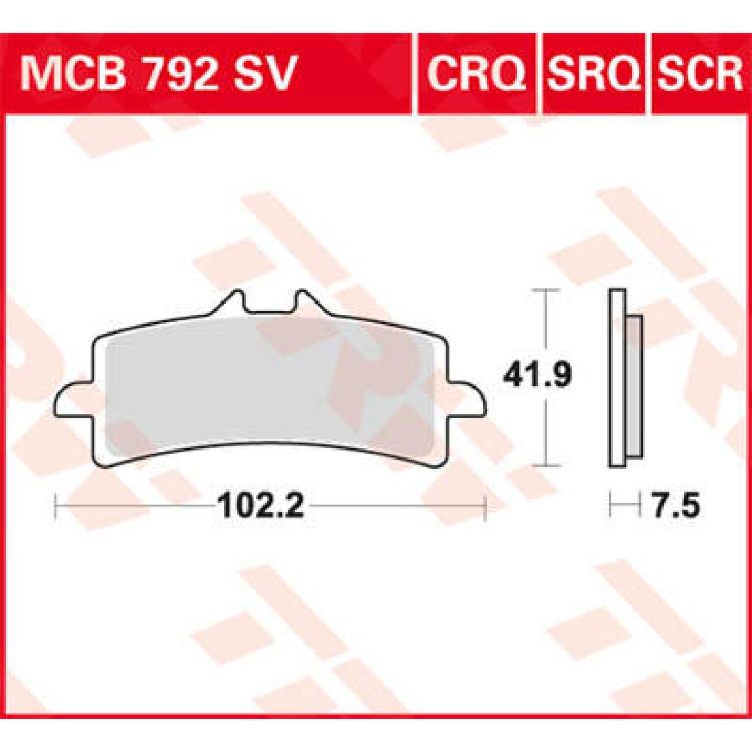 Bromsbelägg FRAM SV Metal Sinter TRW SV Sinter