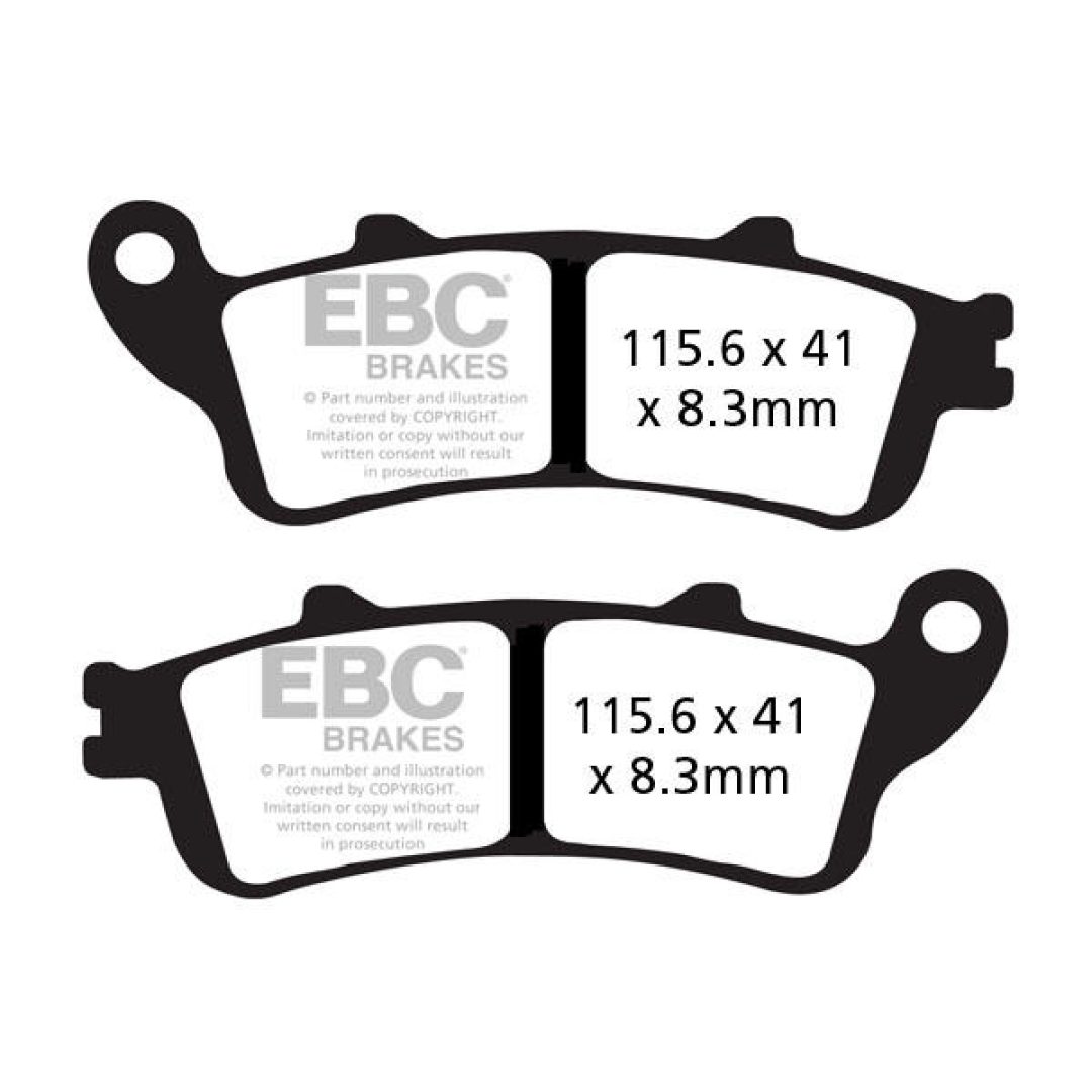 Bromsbelägg FRAM V-Semi Sinter EBC BRAKE PAD SEMI-SINTER TOURING