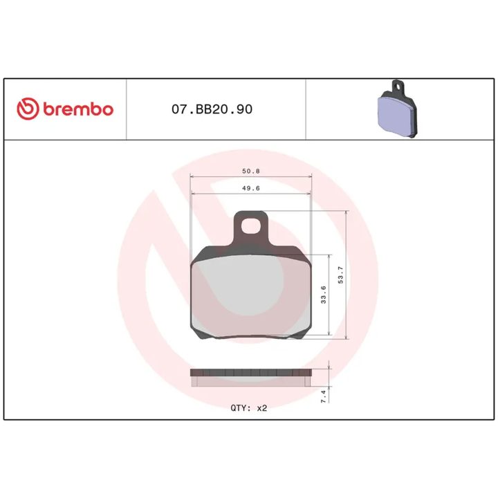 Bromsbelägg Genuine Sinter Prime Line Sintrade BREMBO – bild 3