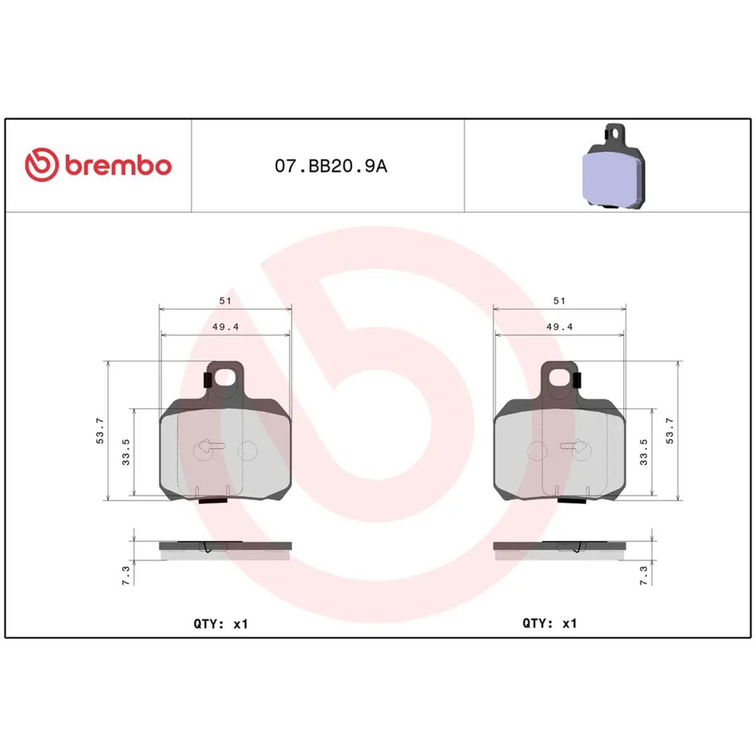 Bromsbelägg Genuine Sinter Prime Line Sintrade BREMBO – bild 2