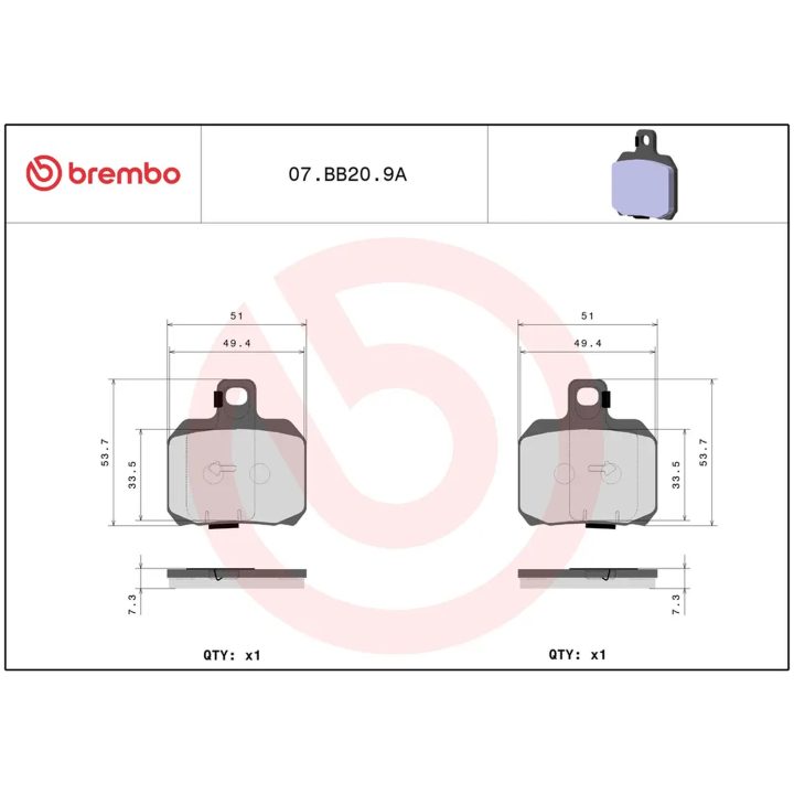 Bromsbelägg Genuine Sinter Prime Line Sintrade BREMBO – bild 2