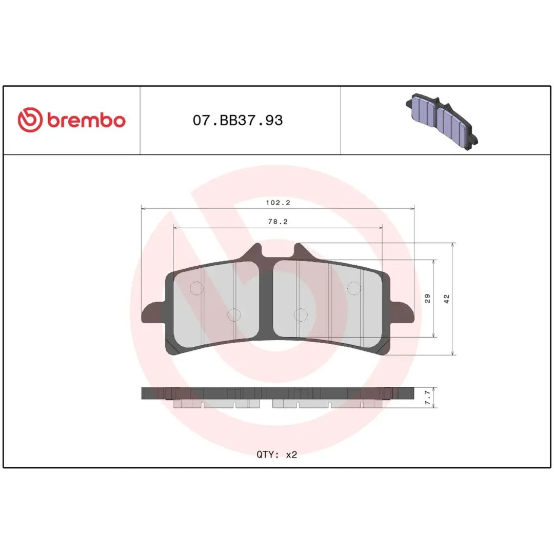 Bromsbelägg Genuine Sinter Prime Line Sintrade BREMBO – bild 2