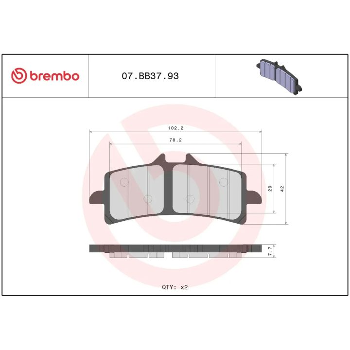 Bromsbelägg Genuine Sinter Prime Line Sintrade BREMBO – bild 2
