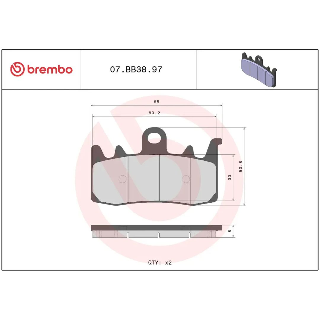 Bromsbelägg Genuine Sinter Prime Line Sintrade BREMBO – bild 3