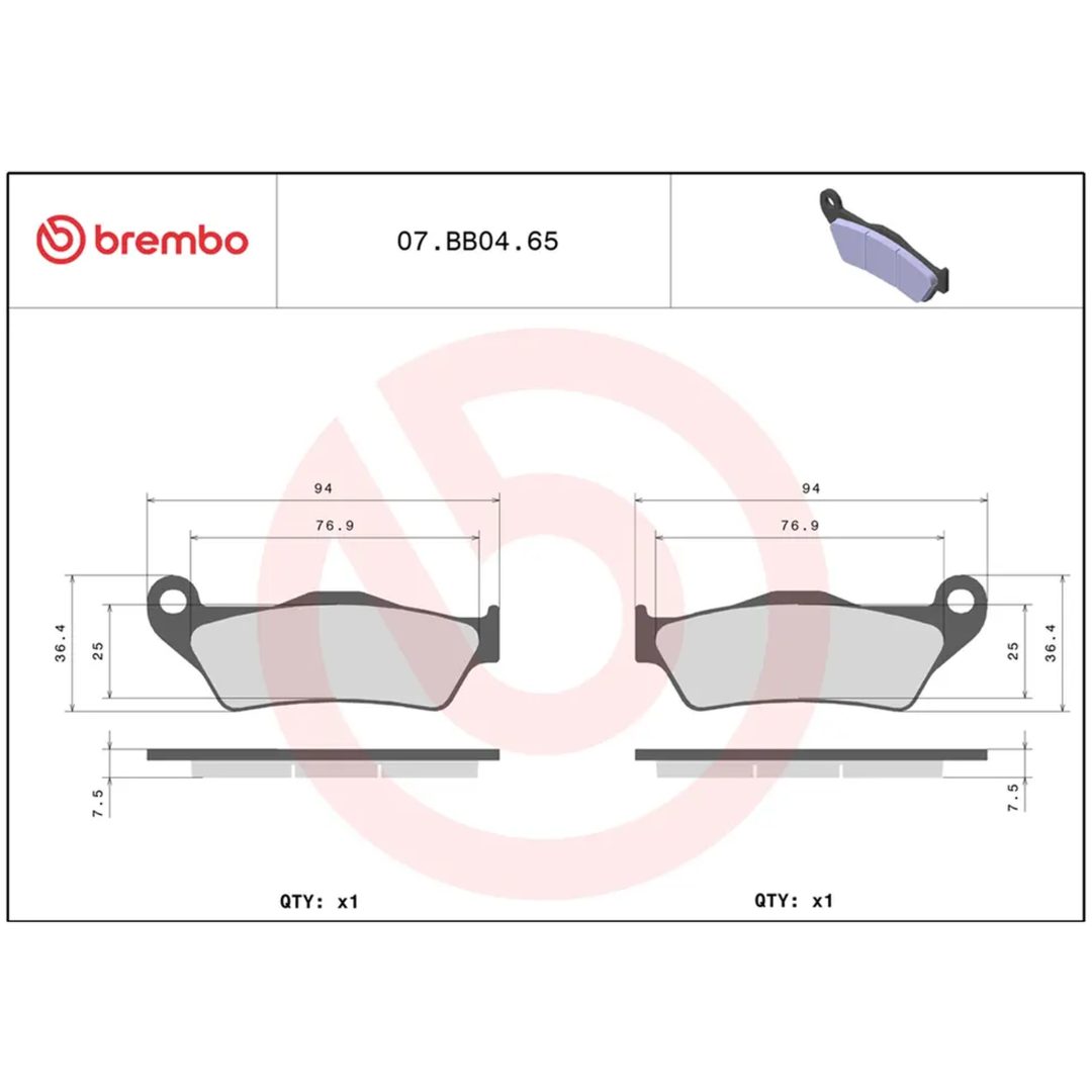 Bromsbelägg Genuine Sinter Prime Line Sintrade BREMBO – bild 2