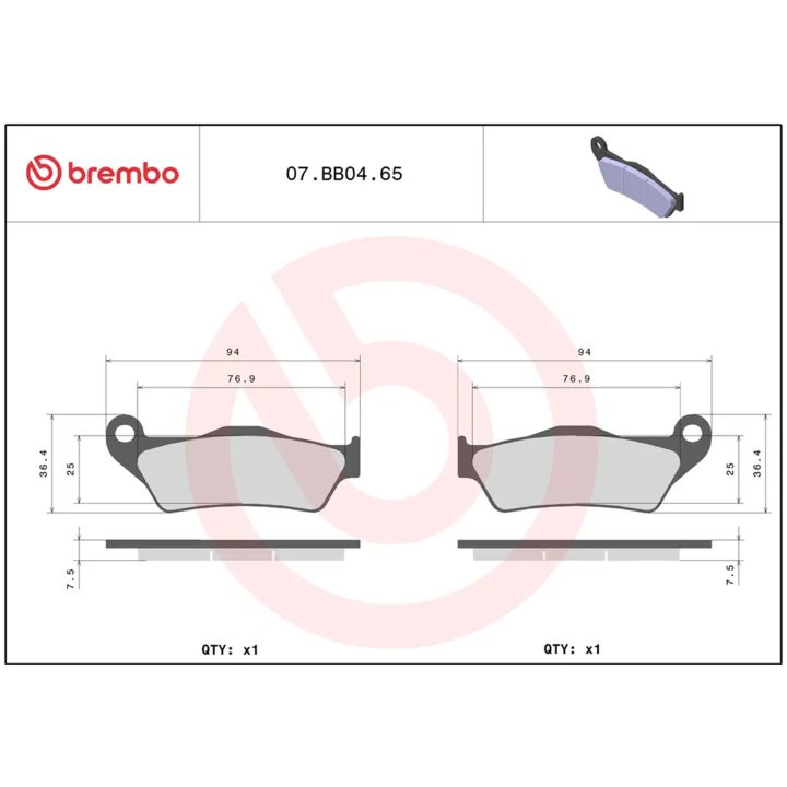 Bromsbelägg Genuine Sinter Prime Line Sintrade BREMBO – bild 2