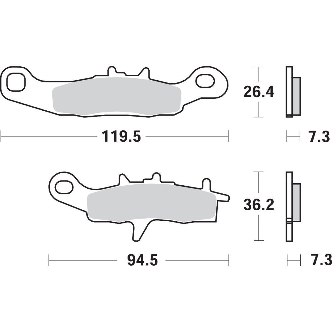 Bromsbelägg Hs Series Sintrade SBS Bromsbelägg