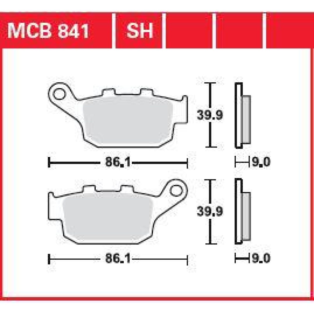 Bromsbelägg SH Street TRW Silver