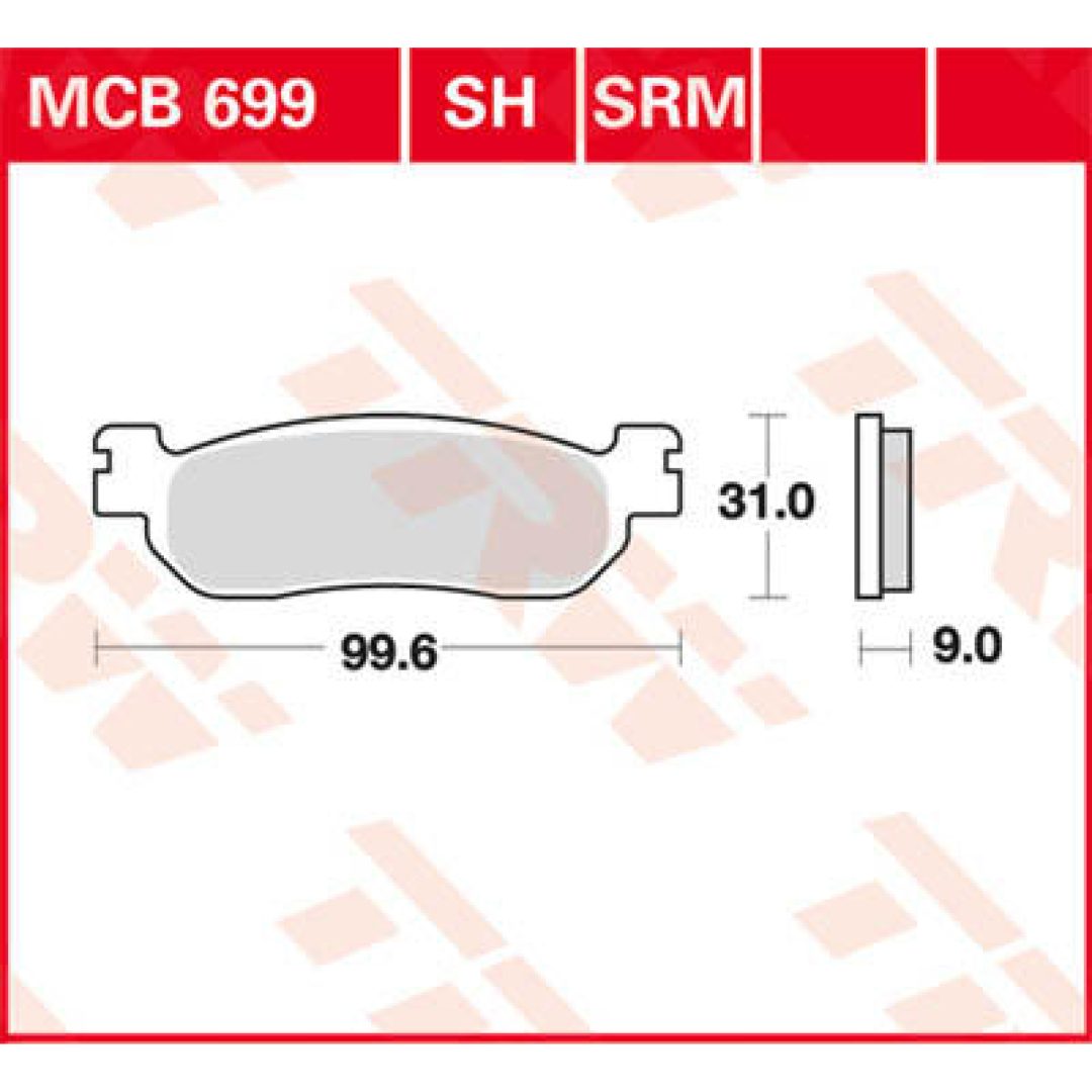 Bromsbelägg SRM TRW Silver