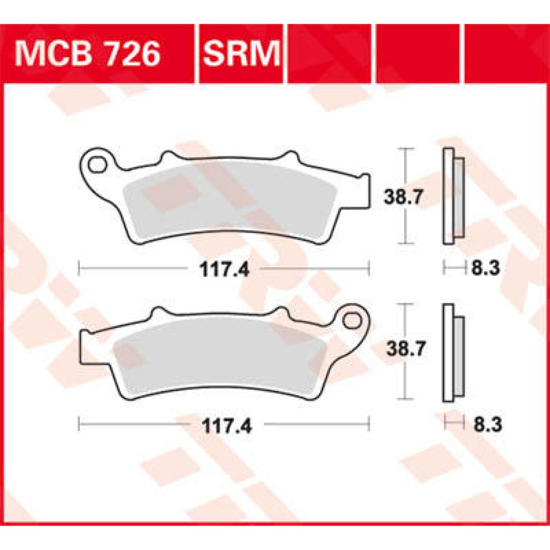 Bromsbelägg SRM TRW Silver