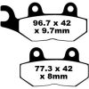 Bromsbelägg STREET BAK Double-H Metal Sintered EBC Bak – miniatyr 1