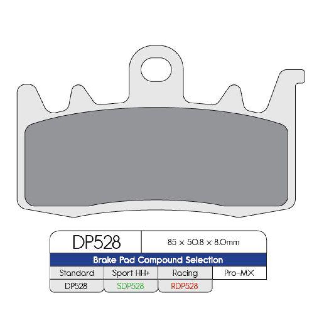 Bromsbelägg X-Race Titanium Street Fram DP BRAKES RDP Race pads are for race/track use only; not for street use