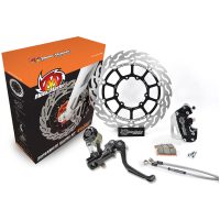 Bromskit 4-kolvs Översize Svart/silver MOTO-MASTER