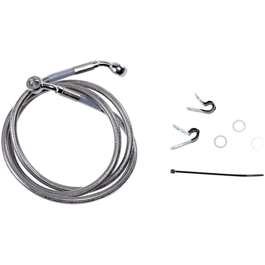 Bromsledning Förlängd Klar/silver DRAG SPECIALTIES