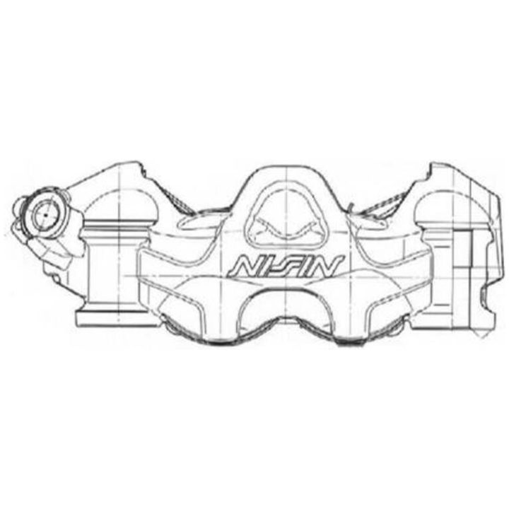 Bromsok 4 Kolvar Radial Monoblock Vänster Svart NISSIN – bild 3