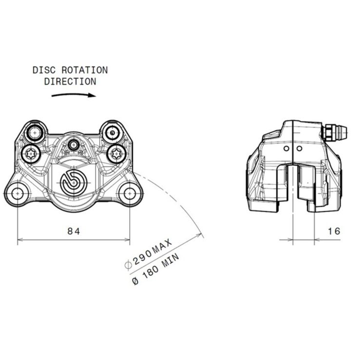 Bromsok Axial Aluminium Brembo Natural – bild 2