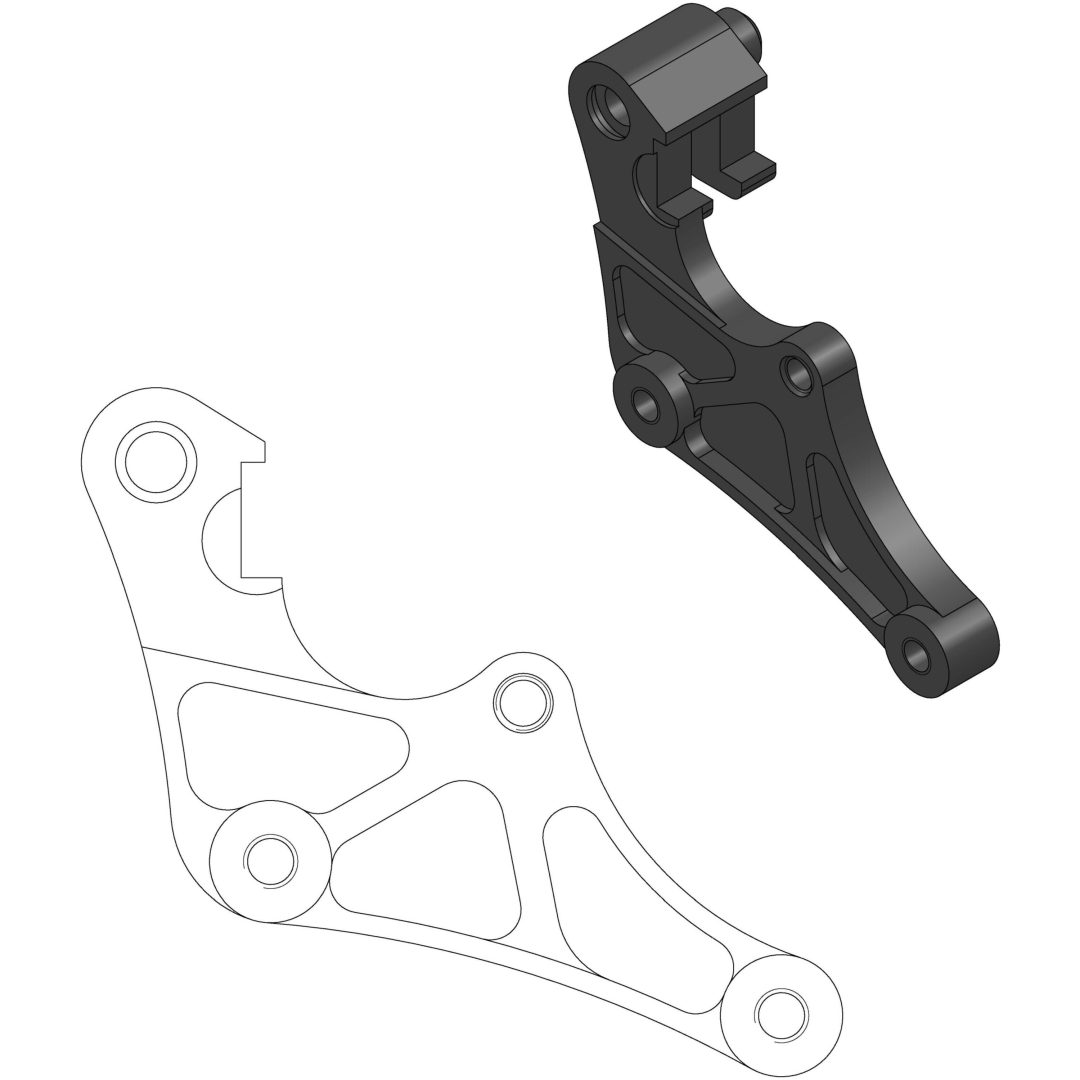 Bromsok Standard Fram Vänster/Fram Höger MOTO-MASTER Svart