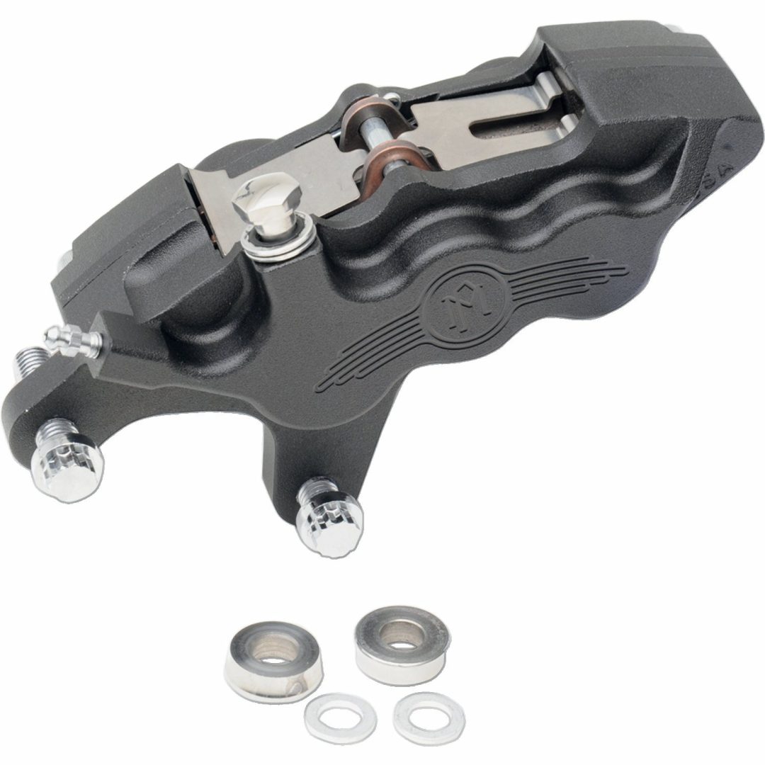 Bromsokssats Six-piston Differential-bore Front Svart Matt PERFORMANCE MACHINE