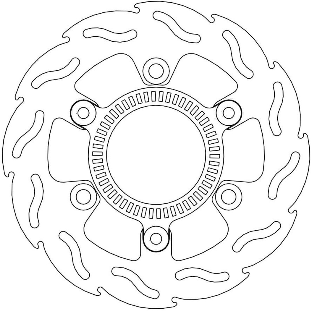 Bromsskiva BAK Flame MOTO-MASTER BRAKE ROTOR FIX FLAME ABS-FIT