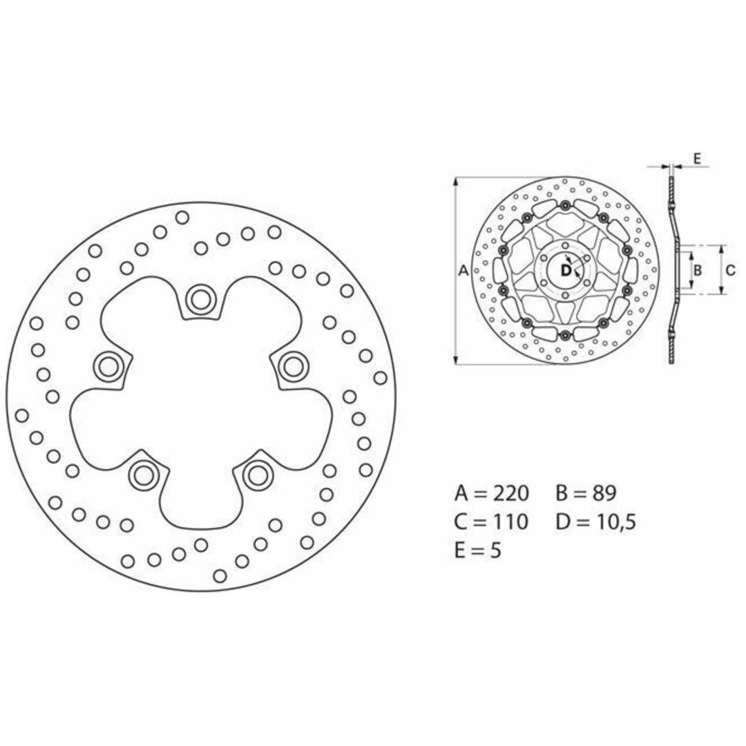 Bromsskiva BAK Serie Oro Brembo