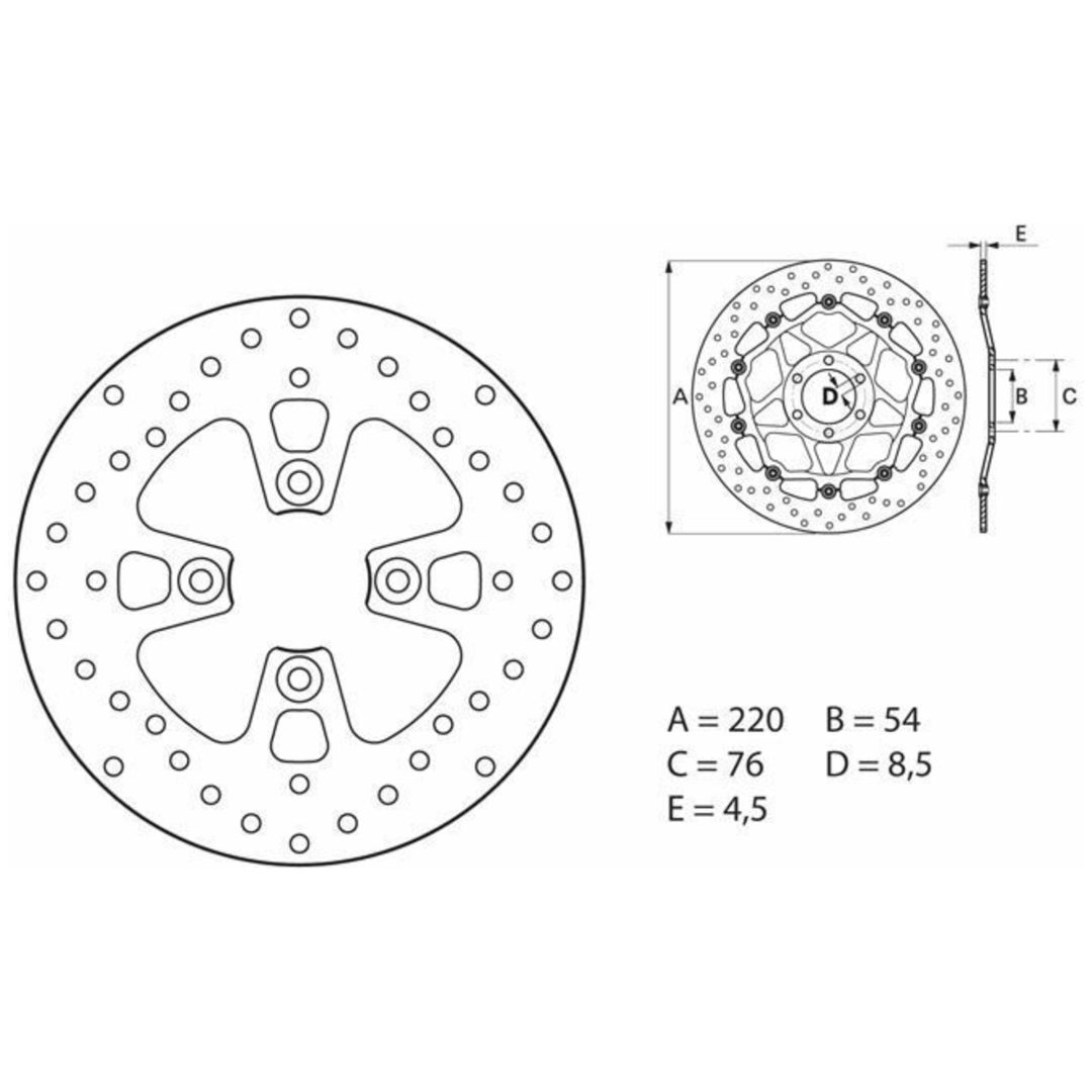 Bromsskiva BAK Serie Oro Brembo