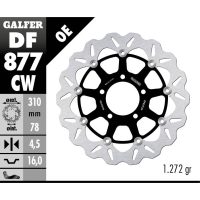 Bromsskiva Contour Flytande Svart Silver GALFER