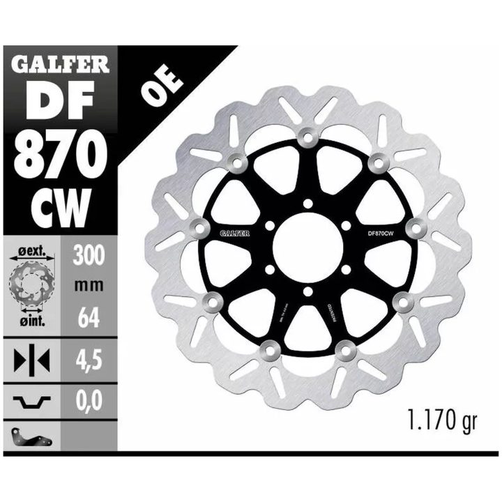 Bromsskiva Contour Flytande Svart Silver GALFER Bromsskiva – bild 2