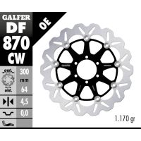 Bromsskiva Contour Flytande Svart Silver GALFER