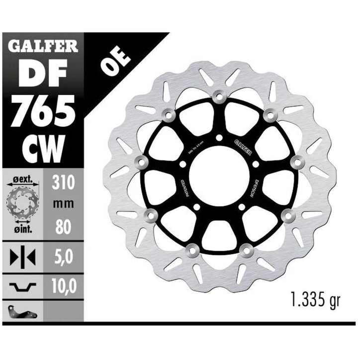 Bromsskiva Contour Flytande Svart Silver GALFER Bromsskiva – bild 3