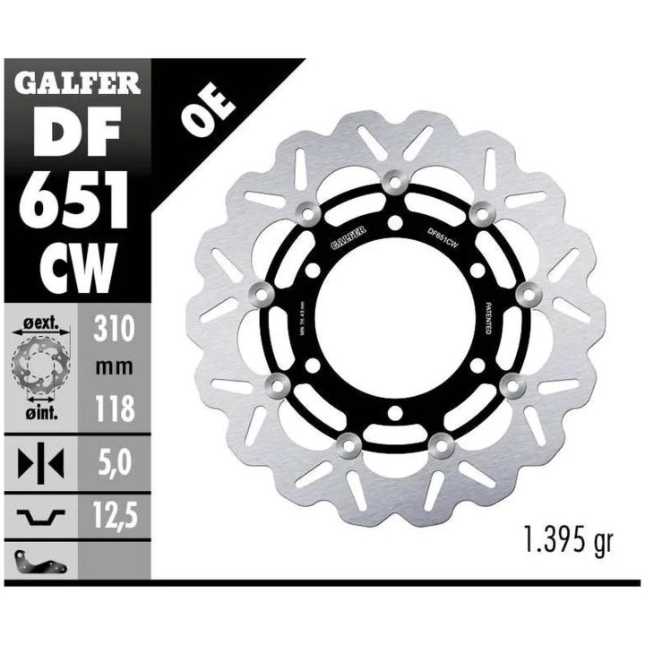Bromsskiva Contour Flytande Svart Silver GALFER Bromsskiva – bild 2