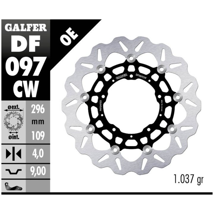 Bromsskiva Contour Flytande Svart Silver GALFER Bromsskiva – bild 2