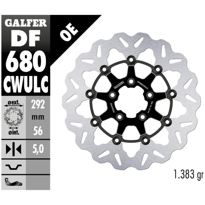 Bromsskiva Contour Flytande Svart Silver GALFER Bromsskiva – bild 2