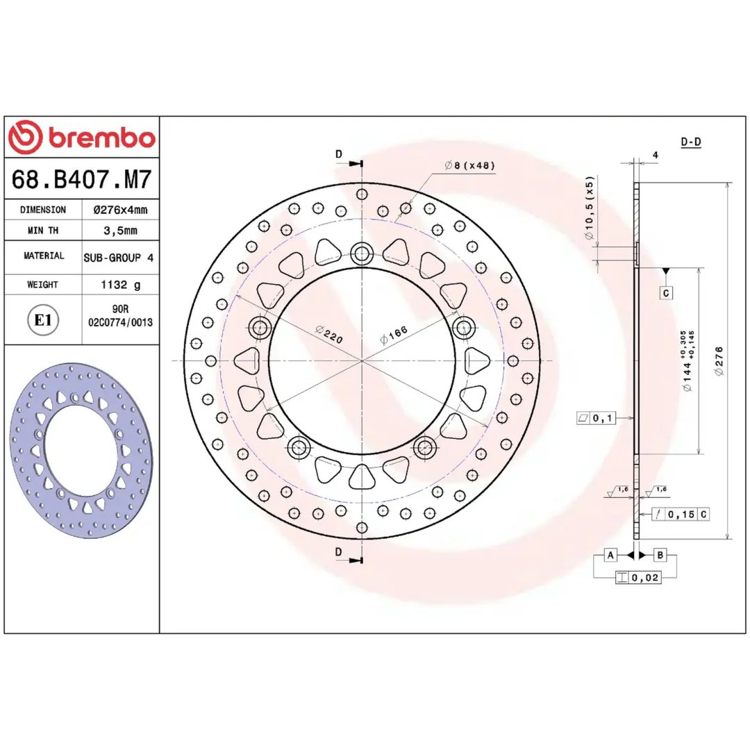 Bromsskiva Fast Prime Line BREMBO – bild 2