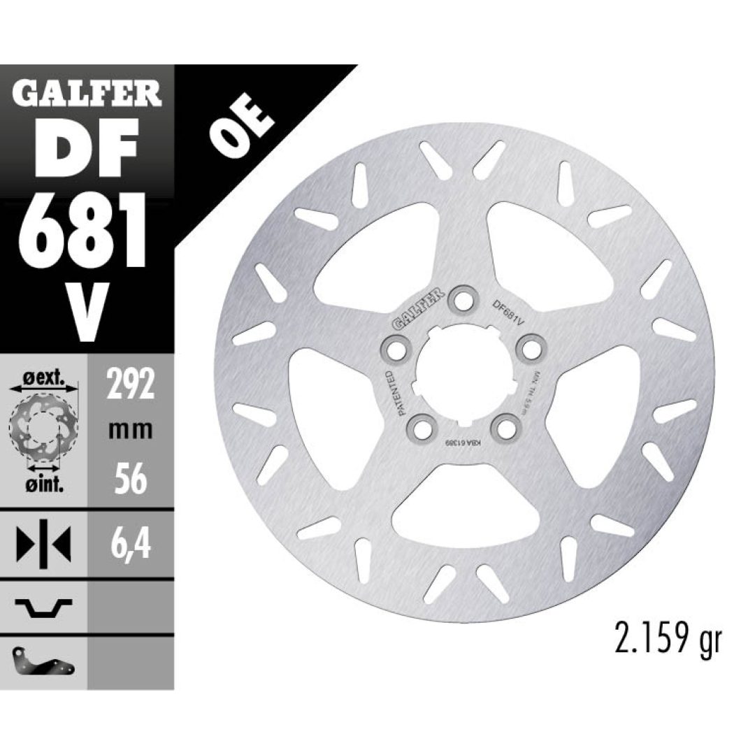 Bromsskiva Fixed Round 292 mm GALFER Bromsskiva