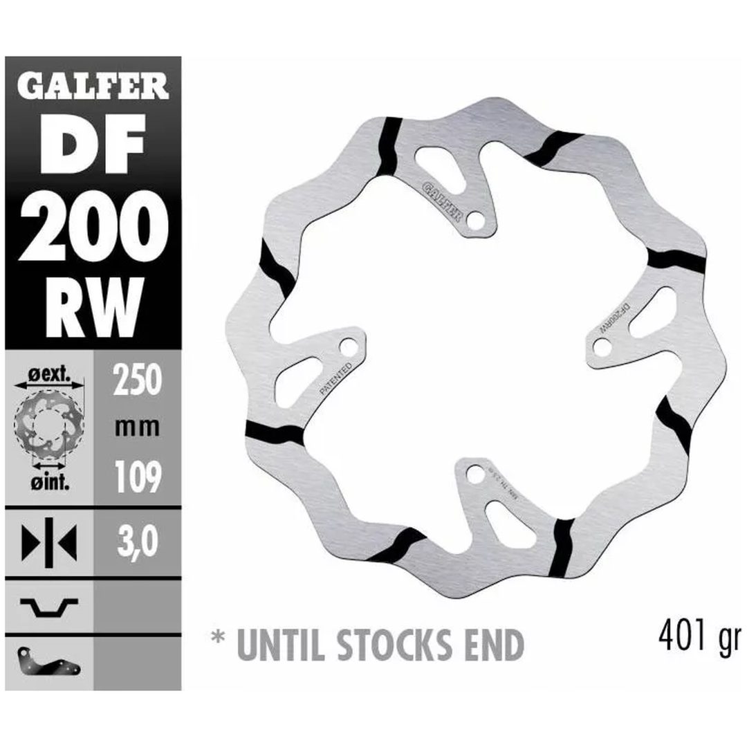 Bromsskiva Fixed Wave Svart/silver GALFER – bild 2
