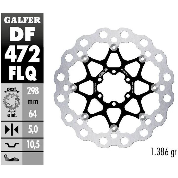 Bromsskiva Floating Cubiq Svart Silver Rostfritt stål GALFER Bromsskiva – bild 2